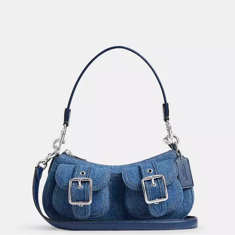 COACH Ashton Blue Denim Shoulder Bag